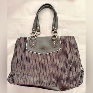 Coach Ashley Vintage Textured Gray Shoulder Bag